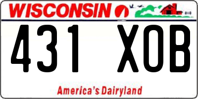 WI license plate 431XOB
