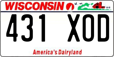 WI license plate 431XOD