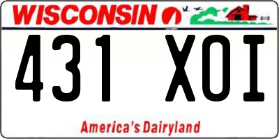 WI license plate 431XOI