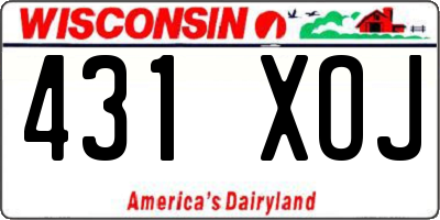 WI license plate 431XOJ