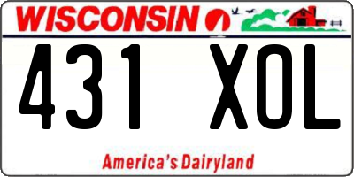 WI license plate 431XOL