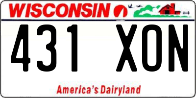 WI license plate 431XON
