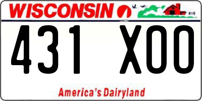 WI license plate 431XOO