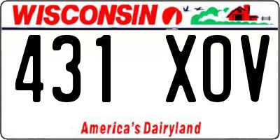 WI license plate 431XOV