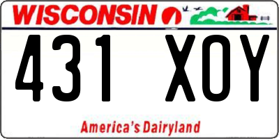 WI license plate 431XOY