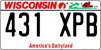 WI license plate 431XPB