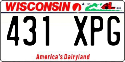 WI license plate 431XPG