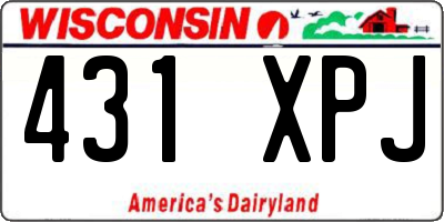 WI license plate 431XPJ