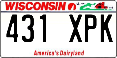 WI license plate 431XPK