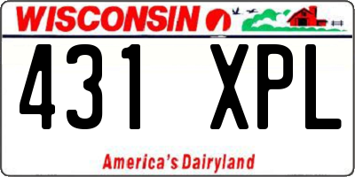 WI license plate 431XPL