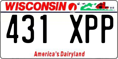 WI license plate 431XPP