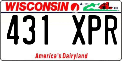 WI license plate 431XPR