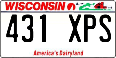WI license plate 431XPS