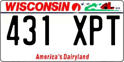 WI license plate 431XPT