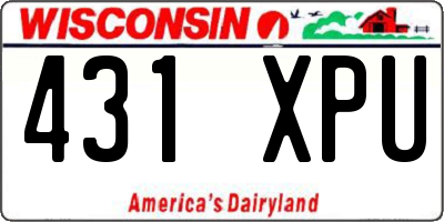 WI license plate 431XPU