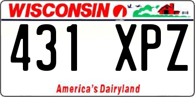 WI license plate 431XPZ