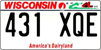 WI license plate 431XQE