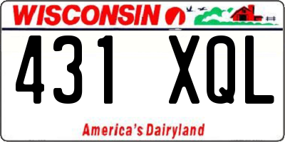 WI license plate 431XQL