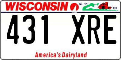 WI license plate 431XRE