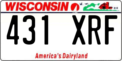 WI license plate 431XRF