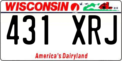 WI license plate 431XRJ