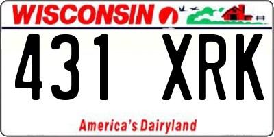 WI license plate 431XRK