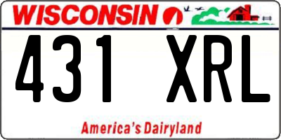 WI license plate 431XRL