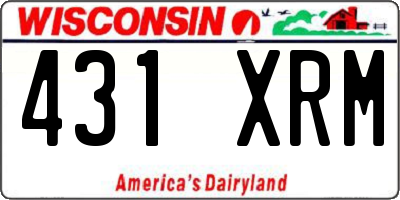 WI license plate 431XRM