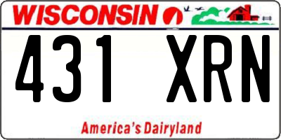 WI license plate 431XRN