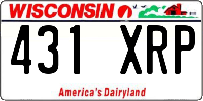 WI license plate 431XRP