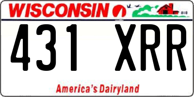 WI license plate 431XRR