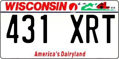 WI license plate 431XRT