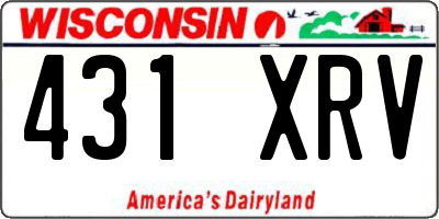 WI license plate 431XRV