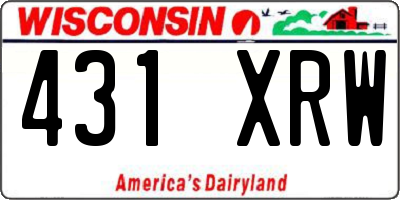 WI license plate 431XRW