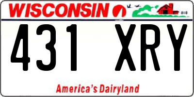 WI license plate 431XRY