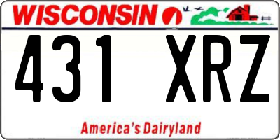 WI license plate 431XRZ