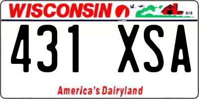 WI license plate 431XSA