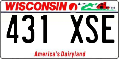 WI license plate 431XSE