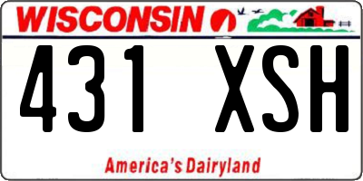 WI license plate 431XSH