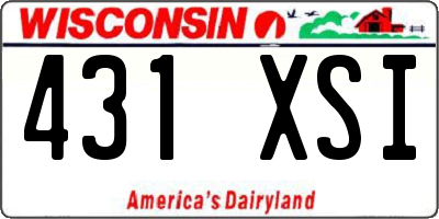 WI license plate 431XSI