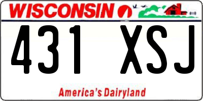 WI license plate 431XSJ