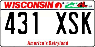 WI license plate 431XSK