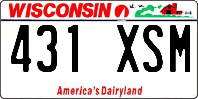 WI license plate 431XSM