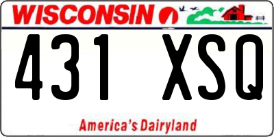 WI license plate 431XSQ