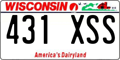 WI license plate 431XSS