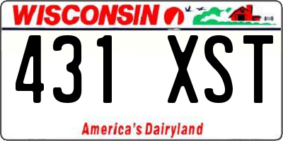WI license plate 431XST