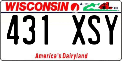 WI license plate 431XSY