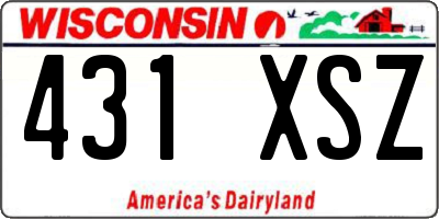 WI license plate 431XSZ