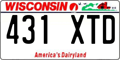 WI license plate 431XTD