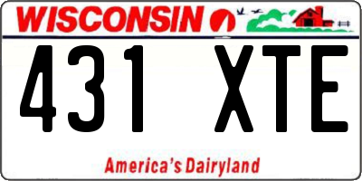 WI license plate 431XTE